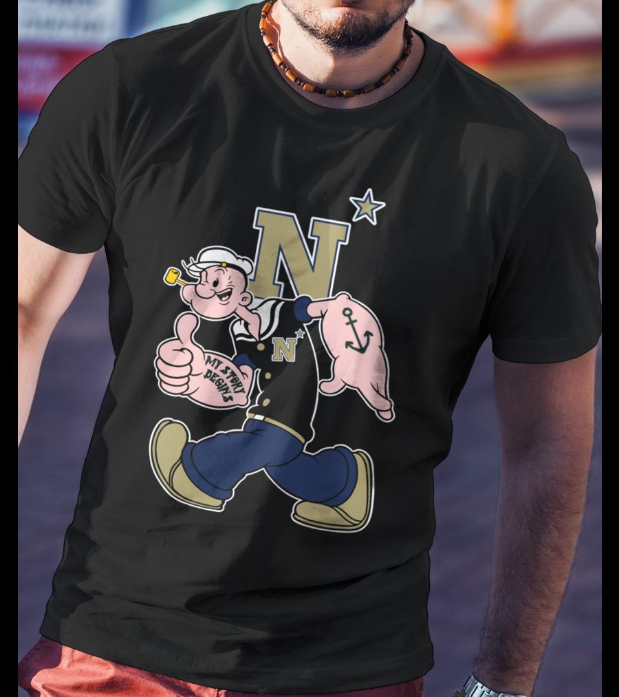 Naval Academy Midshipmen Popeye N Anchor Star T-Shirt