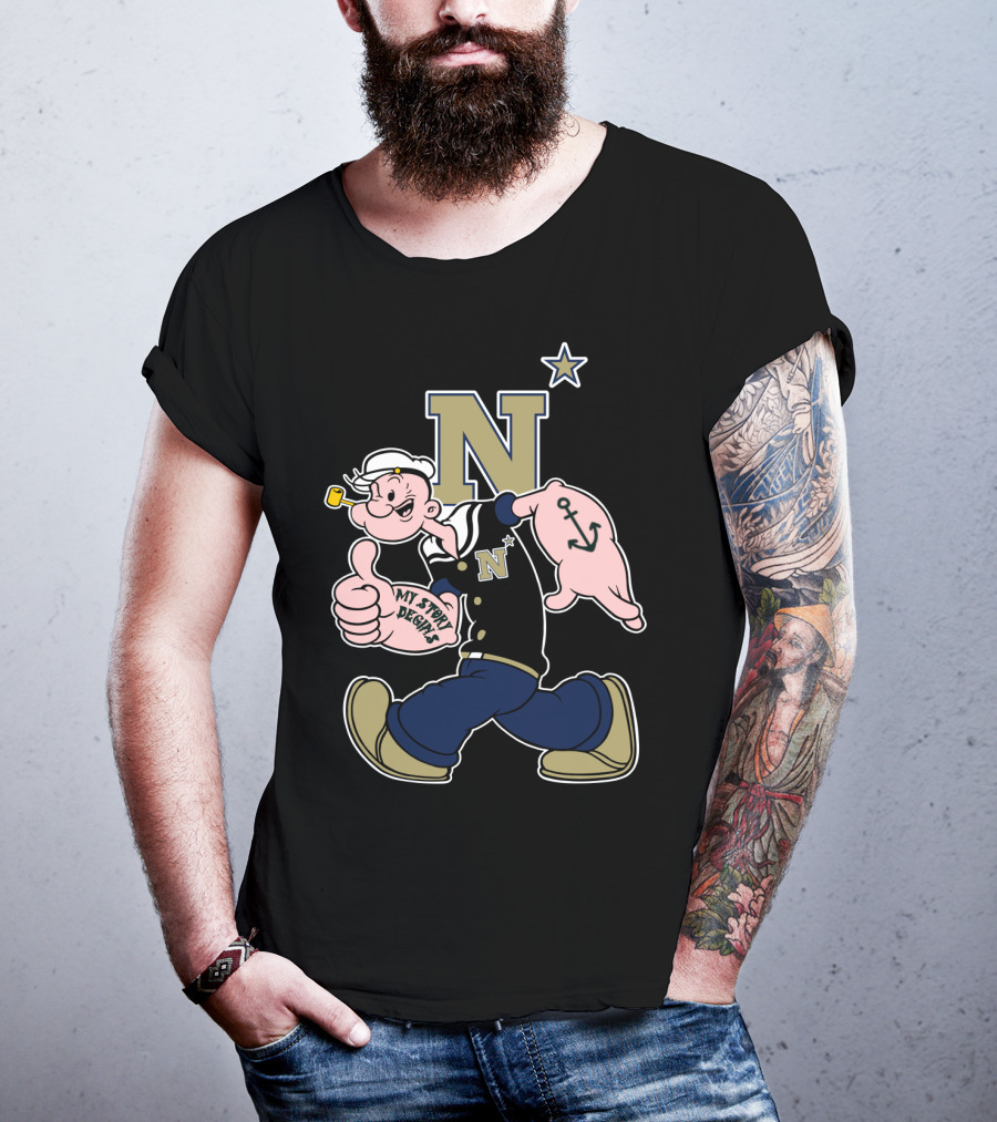 Naval Academy Midshipmen Popeye N Anchor Star T-Shirt