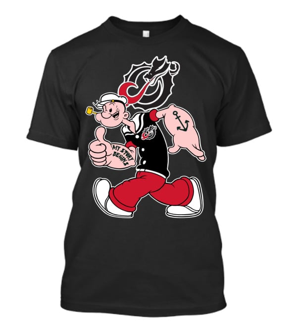 Moorhead State Dragons My Story Designs Popeye Anchor Tattoo T-Shirt