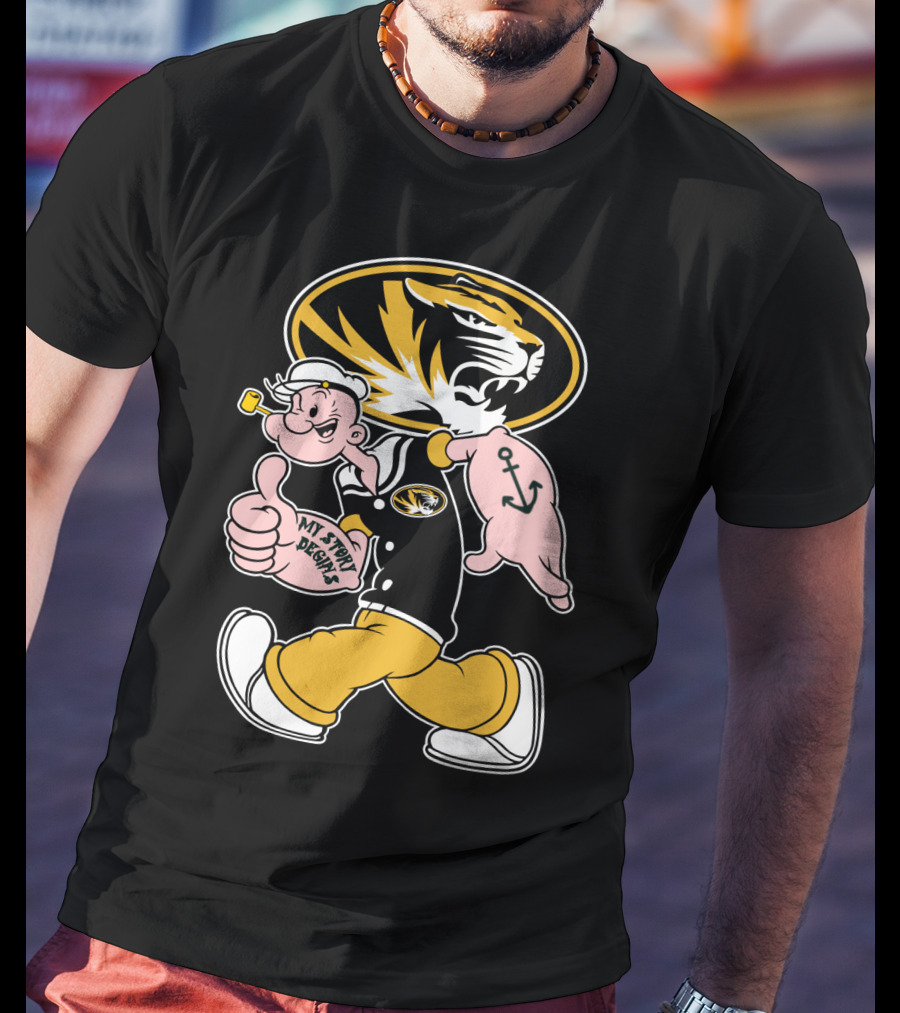 Missouri Tigers My Story Designs Popeye Anchor T-Shirt