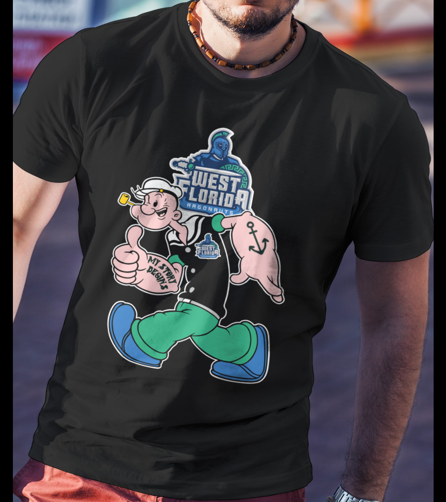 West Florida Argonauts My Story Begins Popeye Anchor T-Shirt