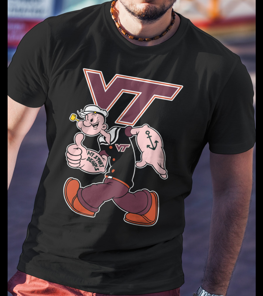 Virginia Tech Hokies Vt Popeye My Story Designs T-Shirt