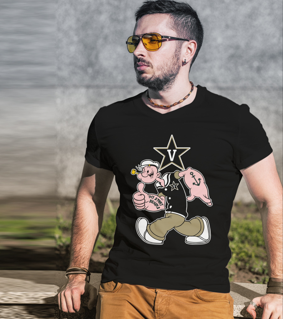 Vanderbilt Commodores V Star Popeye My Story Designs T-Shirt