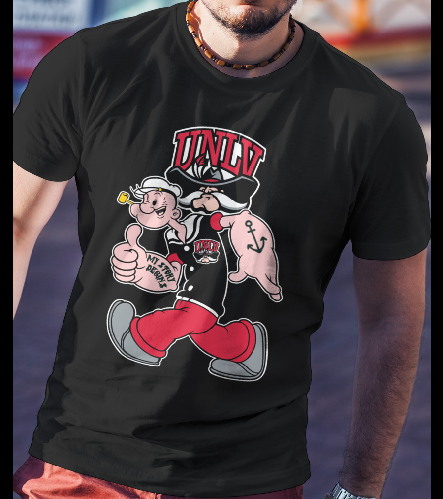 Unlv Rebels Victory March With Popeye And Hey Reb Mashup 368 T-Shirt