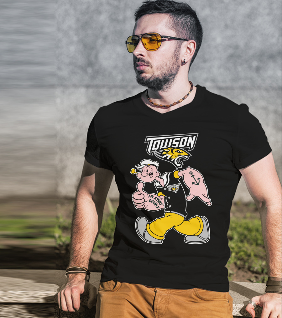 Towson Tigers My Story Designs Popeye Anchor T-Shirt