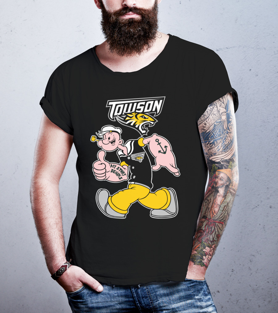 Towson Tigers My Story Designs Popeye Anchor T-Shirt