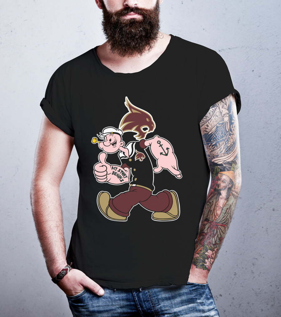 Texas State Bobcats My Story Begins 384 Retro Sailor Character T-Shirt