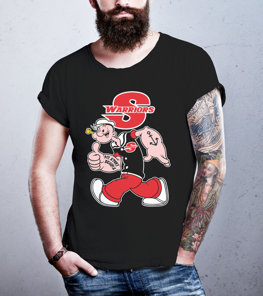 S Warriors Popeye Thumbs Up Anchor My Story Designs T-Shirt