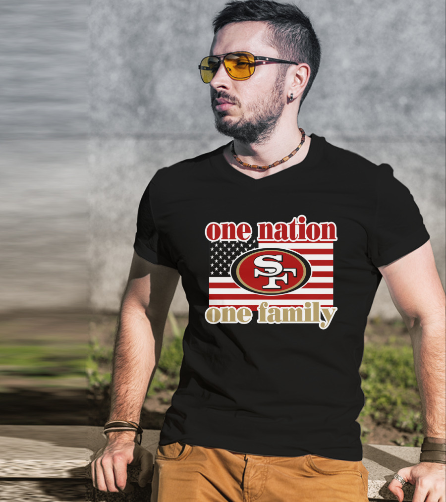 San Francisco 49ers One Nation One Family Usa Flag T-Shirt