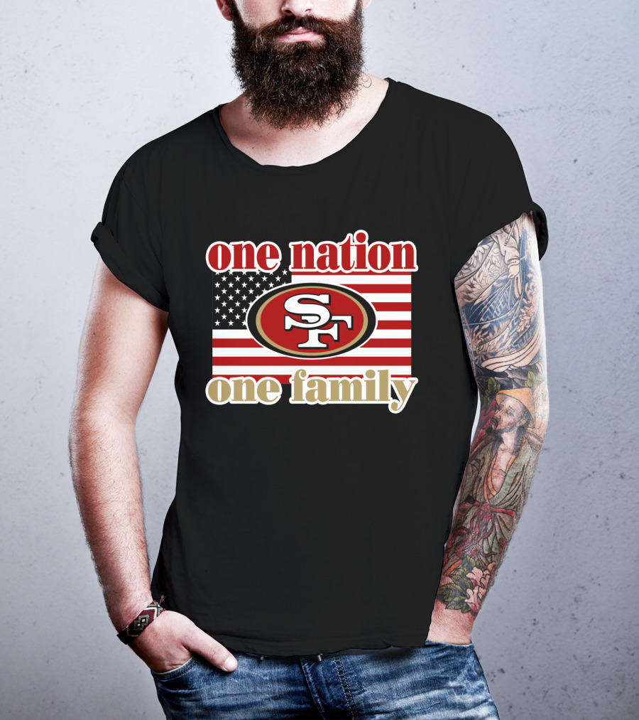 San Francisco 49ers One Nation One Family Usa Flag T-Shirt