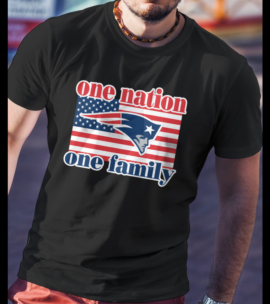 One Nation One Family New England Patriots Flag T-Shirt