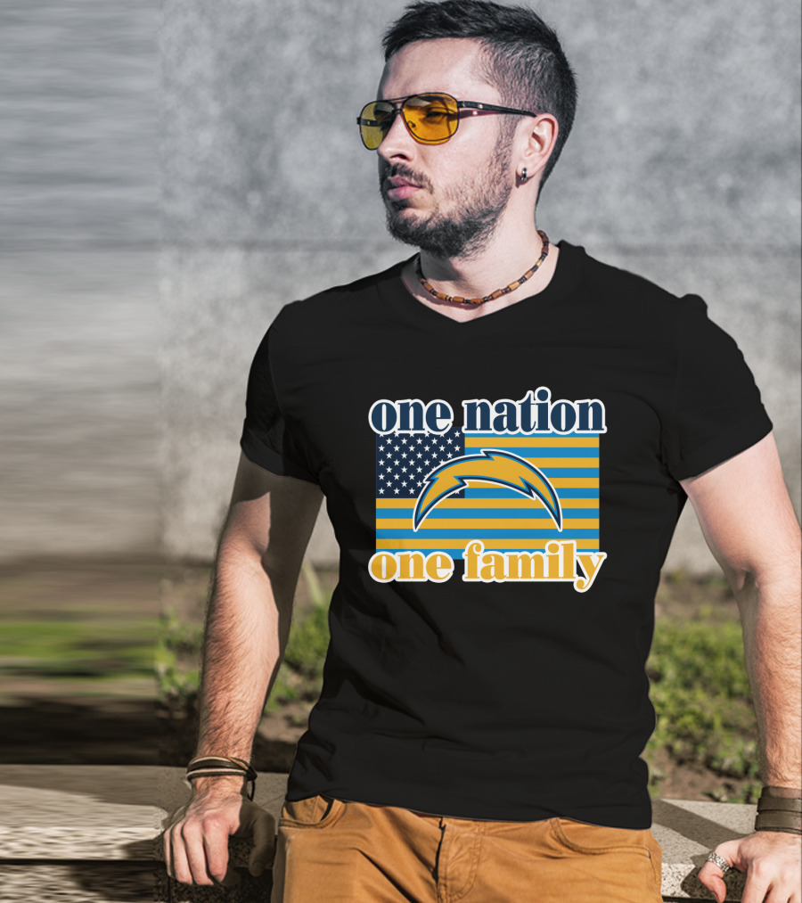 One Nation One Family Los Angeles Chargers T-Shirt