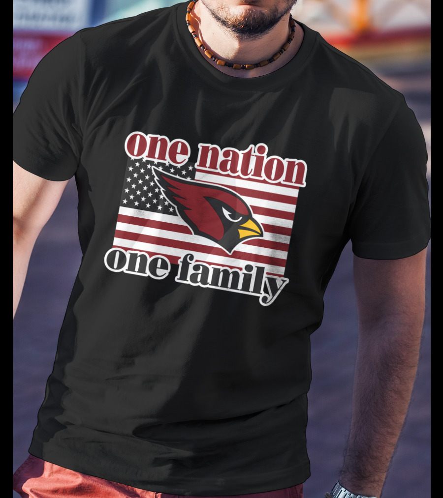 One Nation One Family Arizona Cardinals Flag T-Shirt