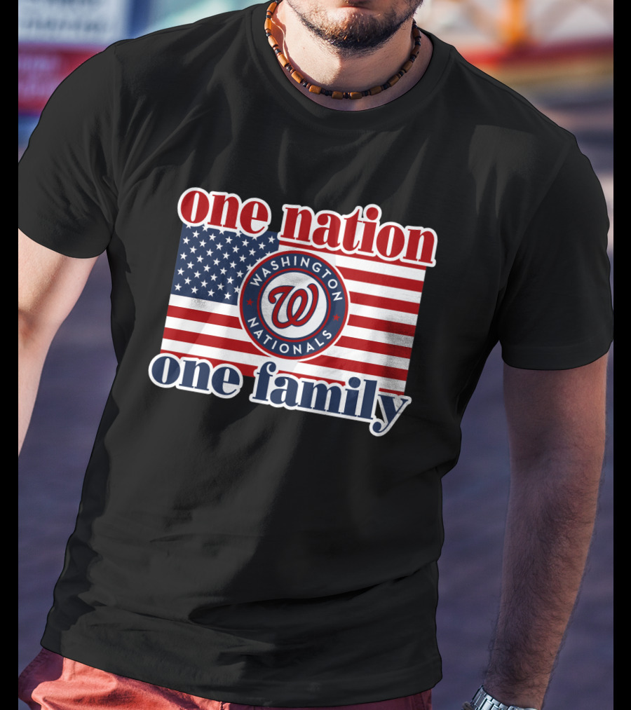 One Nation One Family Washington Nationals Usa Flag T-Shirt