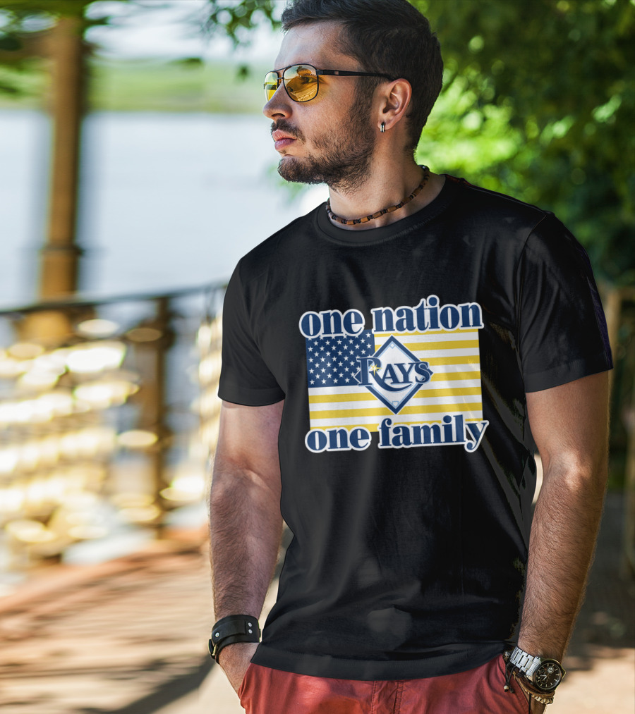 One Nation One Family Tampa Bay Rays American Flag T-Shirt