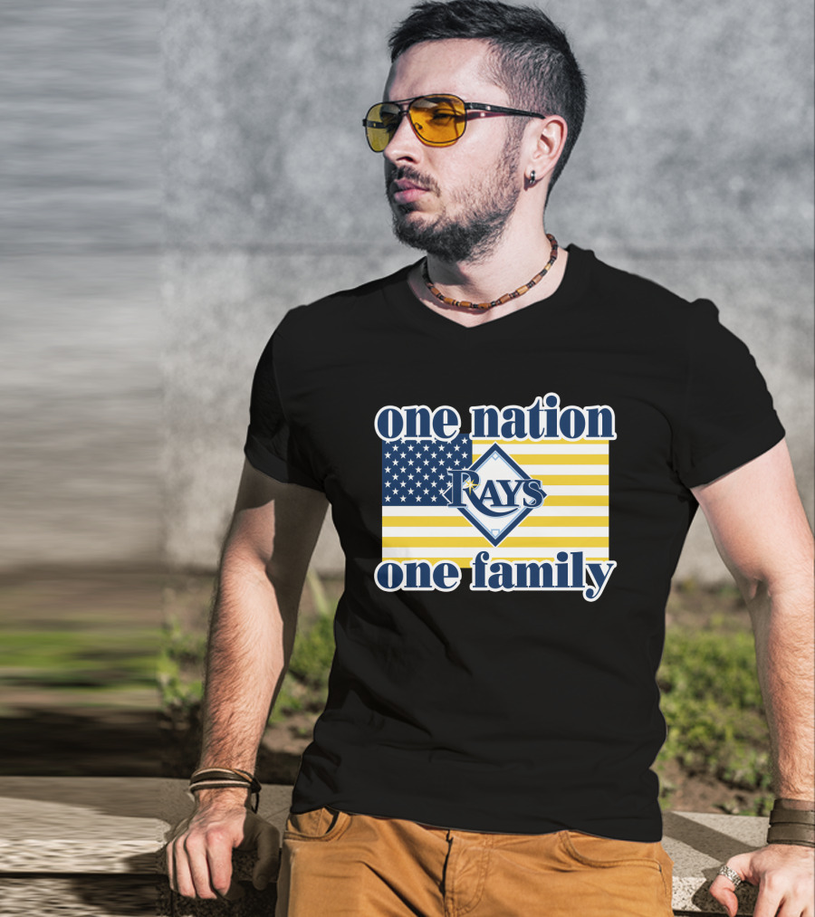 One Nation One Family Tampa Bay Rays American Flag T-Shirt