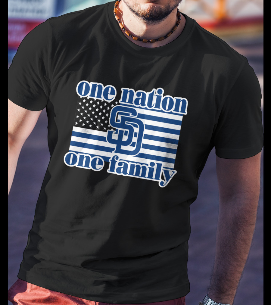 San Diego Padres One Nation One Family Usa Flag T-Shirt