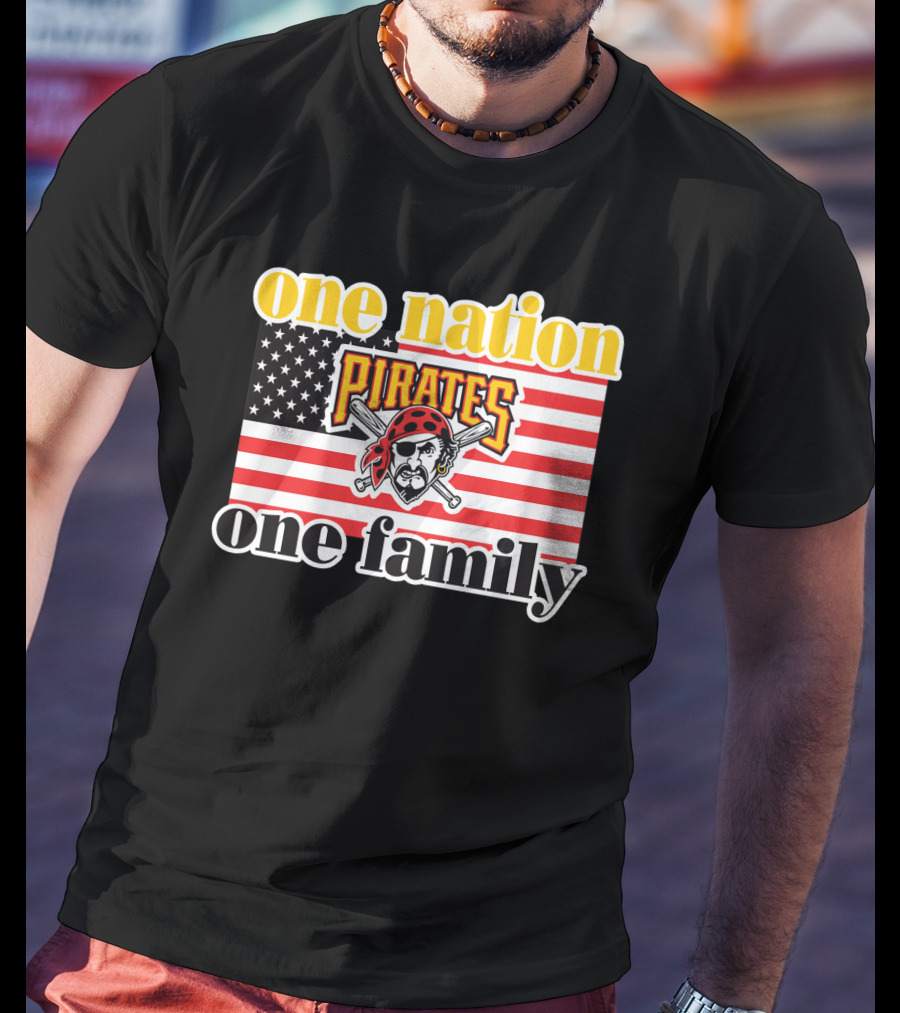 One Nation One Family Pirates Flag T-Shirt