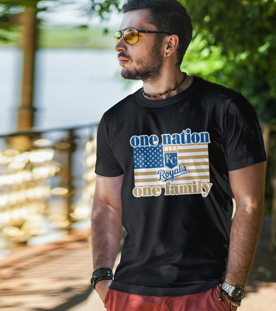 One Nation One Family Kc Royals American Flag T-Shirt