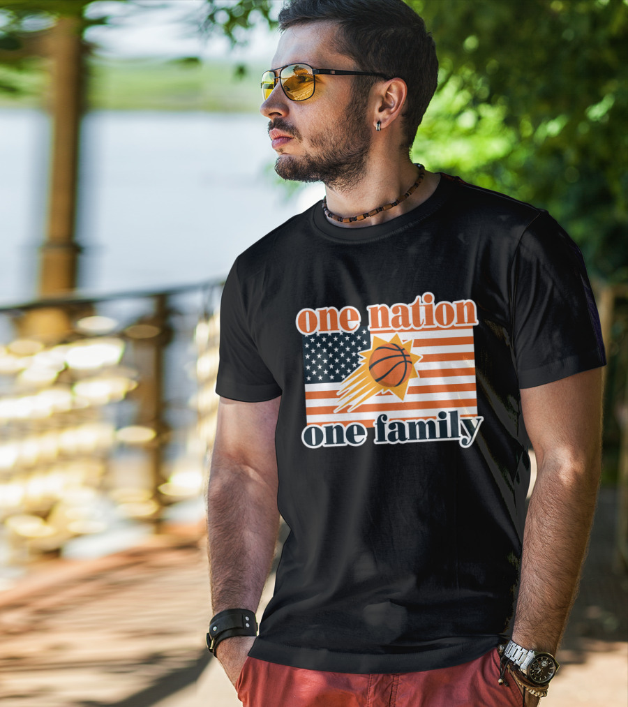 One Nation One Family Phoenix Suns Basketball American Flag T-Shirt