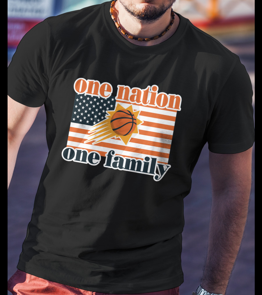 One Nation One Family Phoenix Suns Basketball American Flag T-Shirt