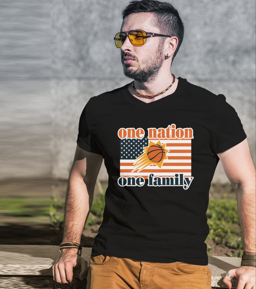 One Nation One Family Phoenix Suns Basketball American Flag T-Shirt