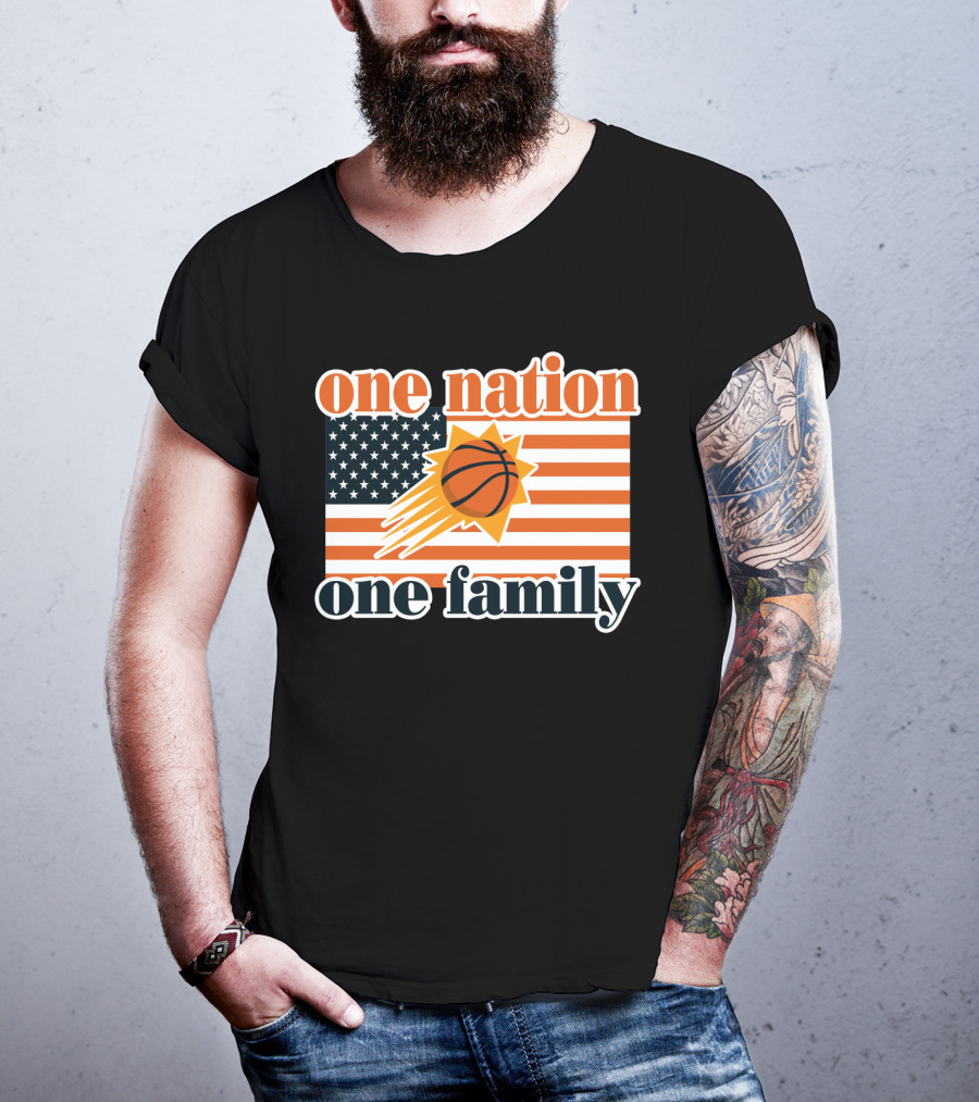 One Nation One Family Phoenix Suns Basketball American Flag T-Shirt