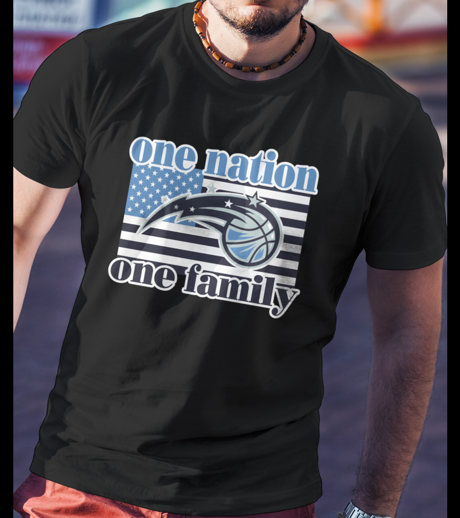 One Nation One Family Orlando Magic Basketball Flag T-Shirt