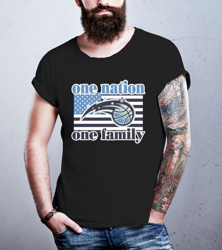One Nation One Family Orlando Magic Basketball Flag T-Shirt