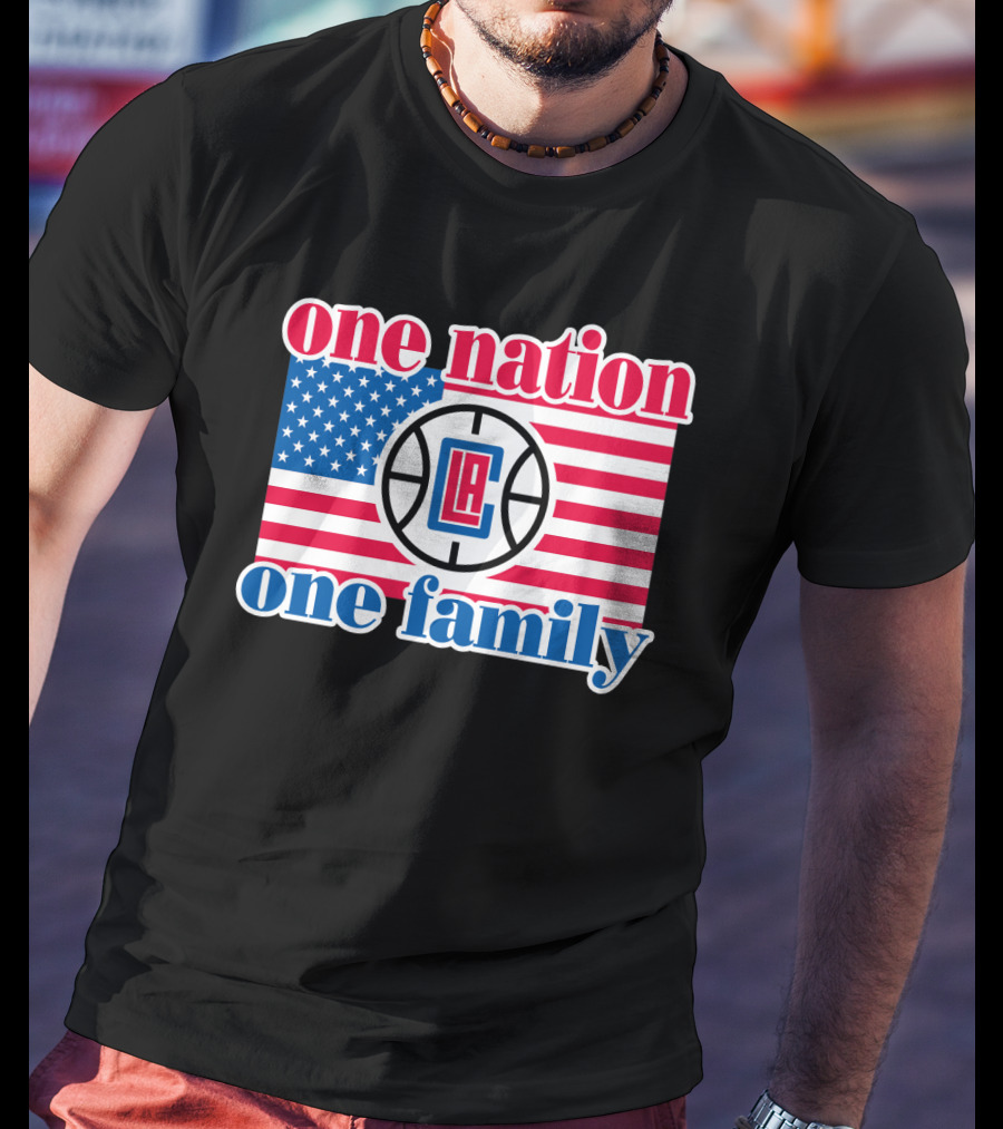 One Nation One Family La Clippers Usa Flag T-Shirt