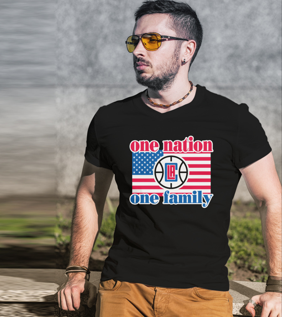 One Nation One Family La Clippers Usa Flag T-Shirt