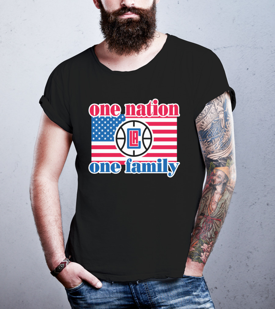 One Nation One Family La Clippers Usa Flag T-Shirt