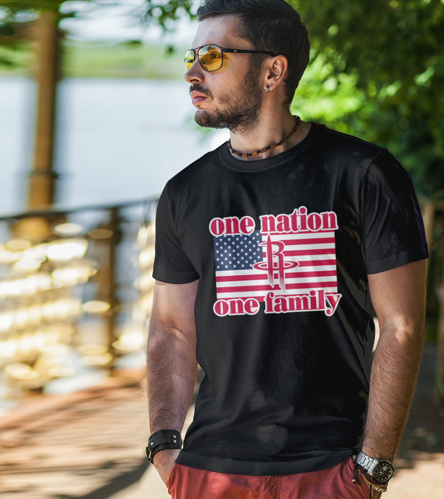One Nation One Family 79 Houston Rockets Usa Flag T-Shirt