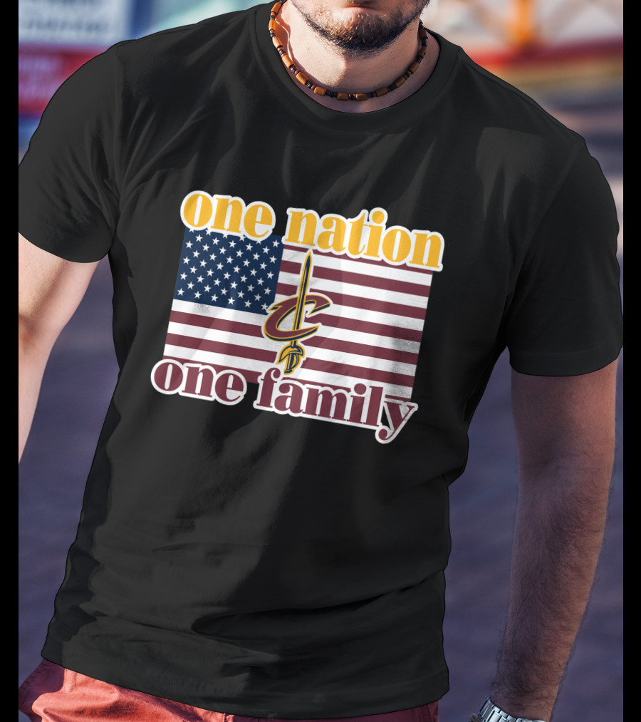 One Nation One Family Cleveland Cavaliers American Flag T-Shirt