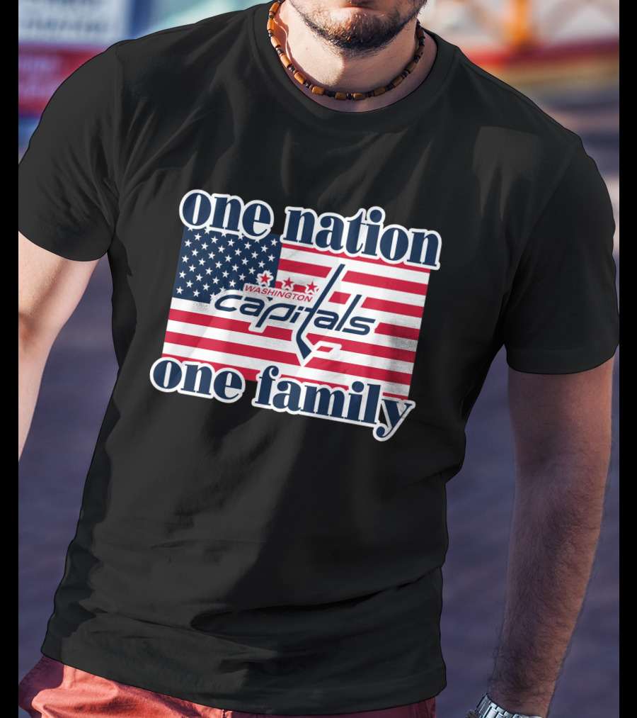 One Nation One Family Washington Capitals American Flag T-Shirt