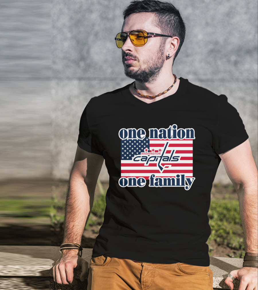 One Nation One Family Washington Capitals American Flag T-Shirt