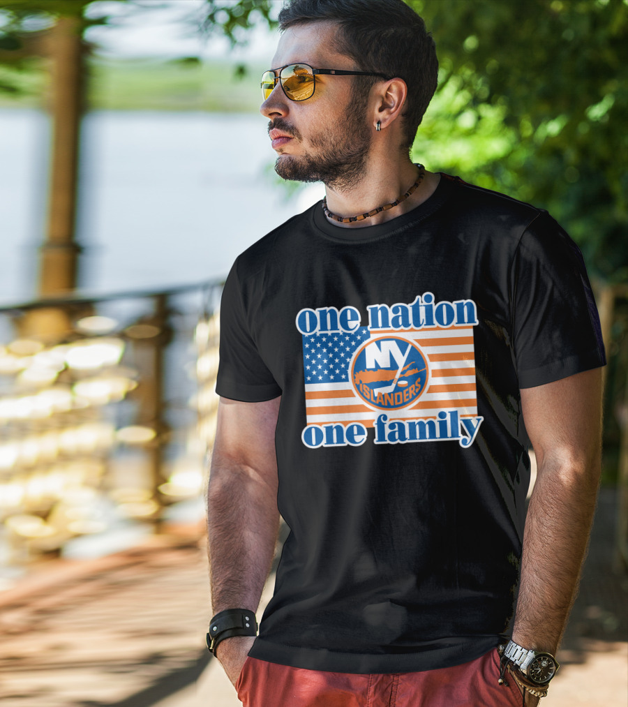 New York Islanders One Nation One Family American Flag T-Shirt