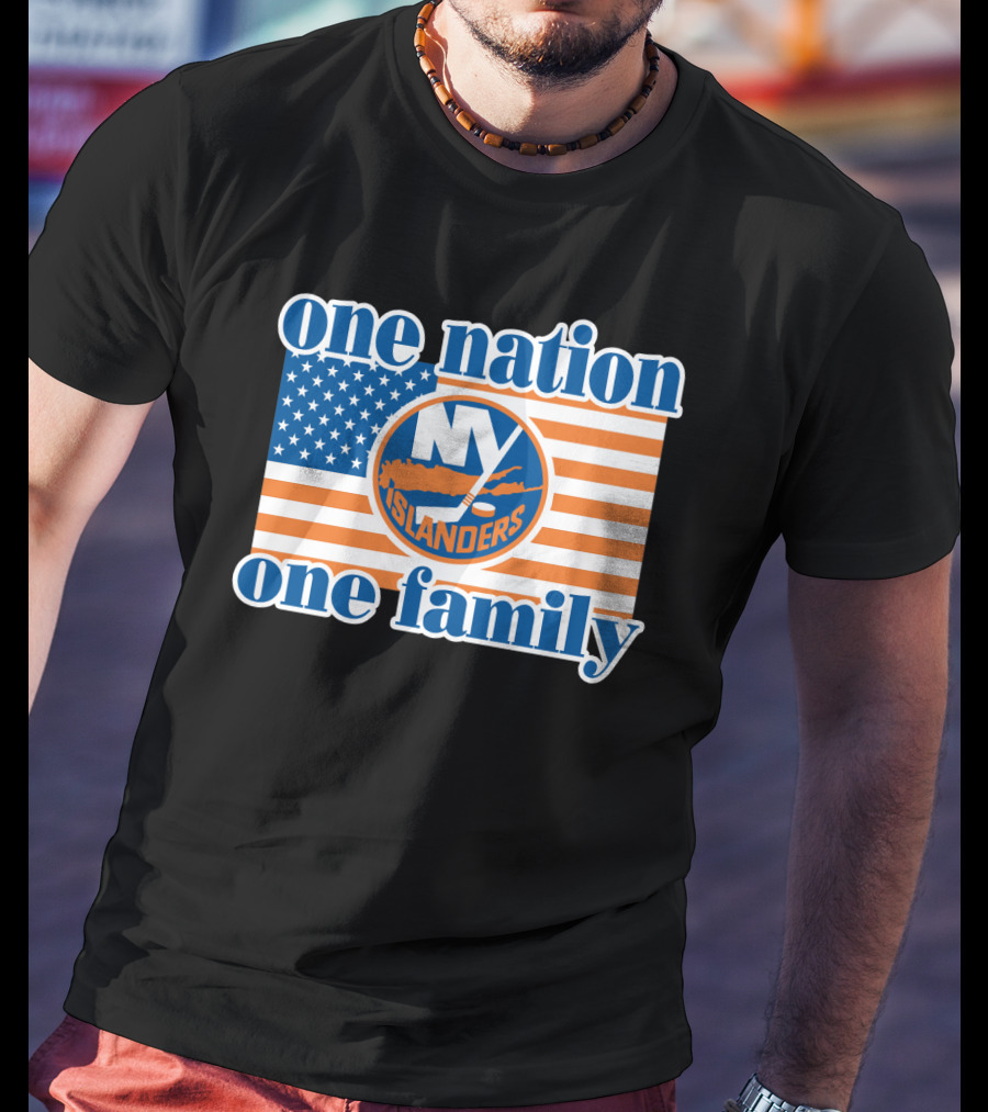 New York Islanders One Nation One Family American Flag T-Shirt
