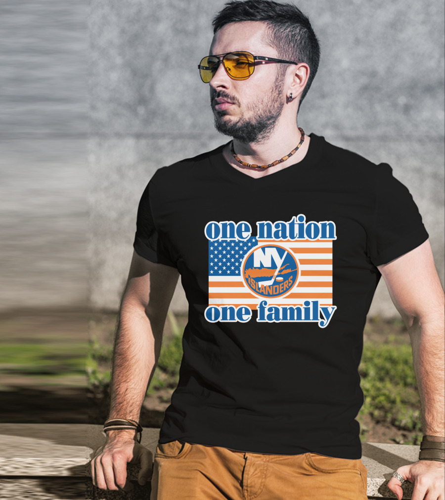 New York Islanders One Nation One Family American Flag T-Shirt