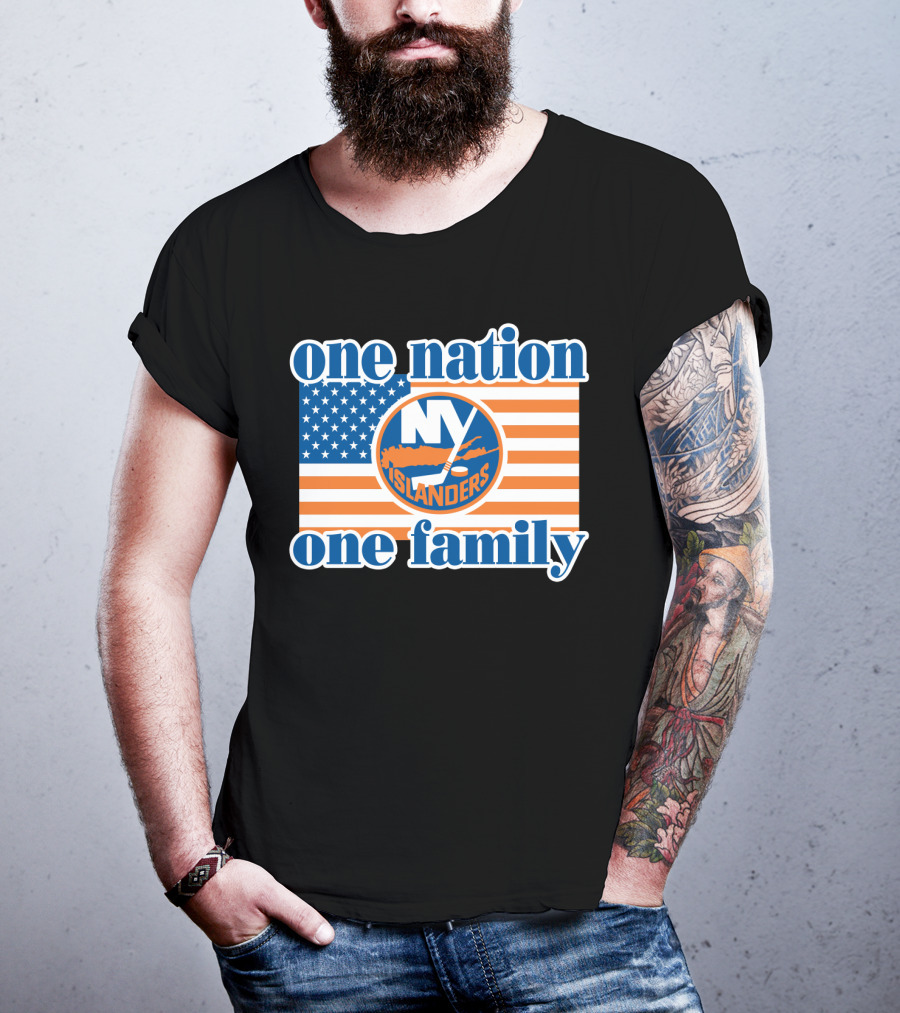 New York Islanders One Nation One Family American Flag T-Shirt