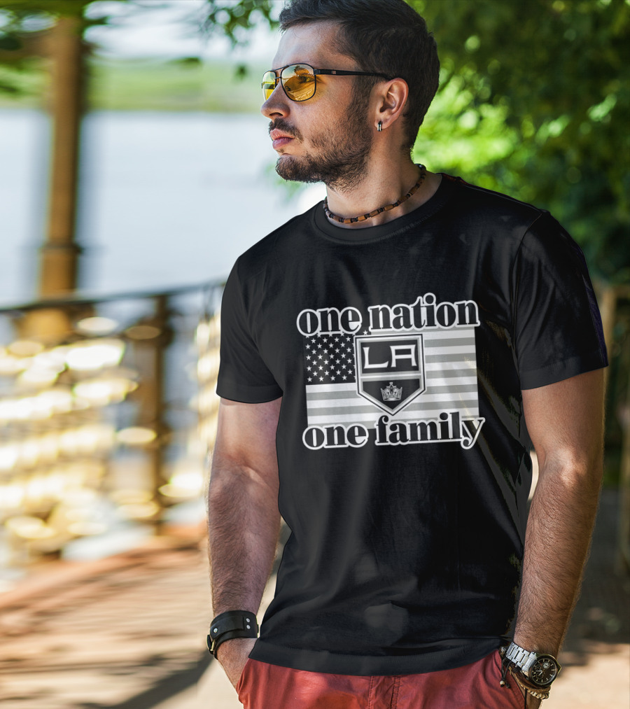 One Nation One Family La Kings 103 American Flag T-Shirt