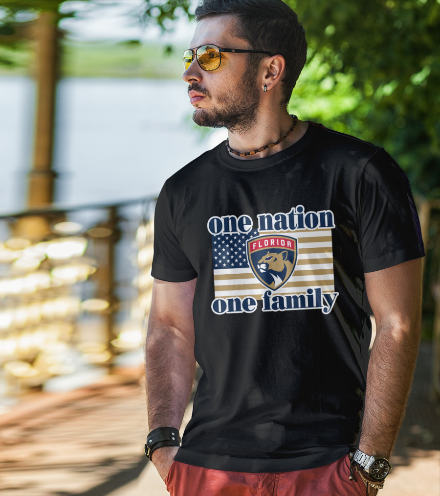 One Nation One Family Florida Panthers Flag T-Shirt
