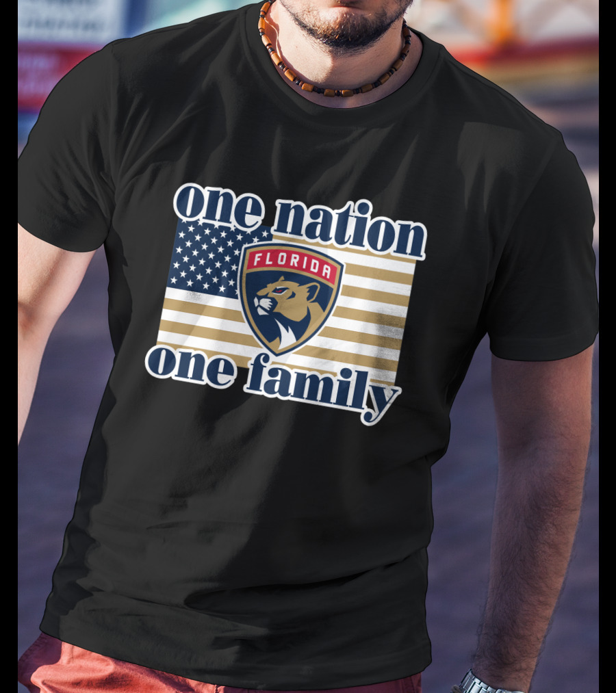 One Nation One Family Florida Panthers Flag T-Shirt
