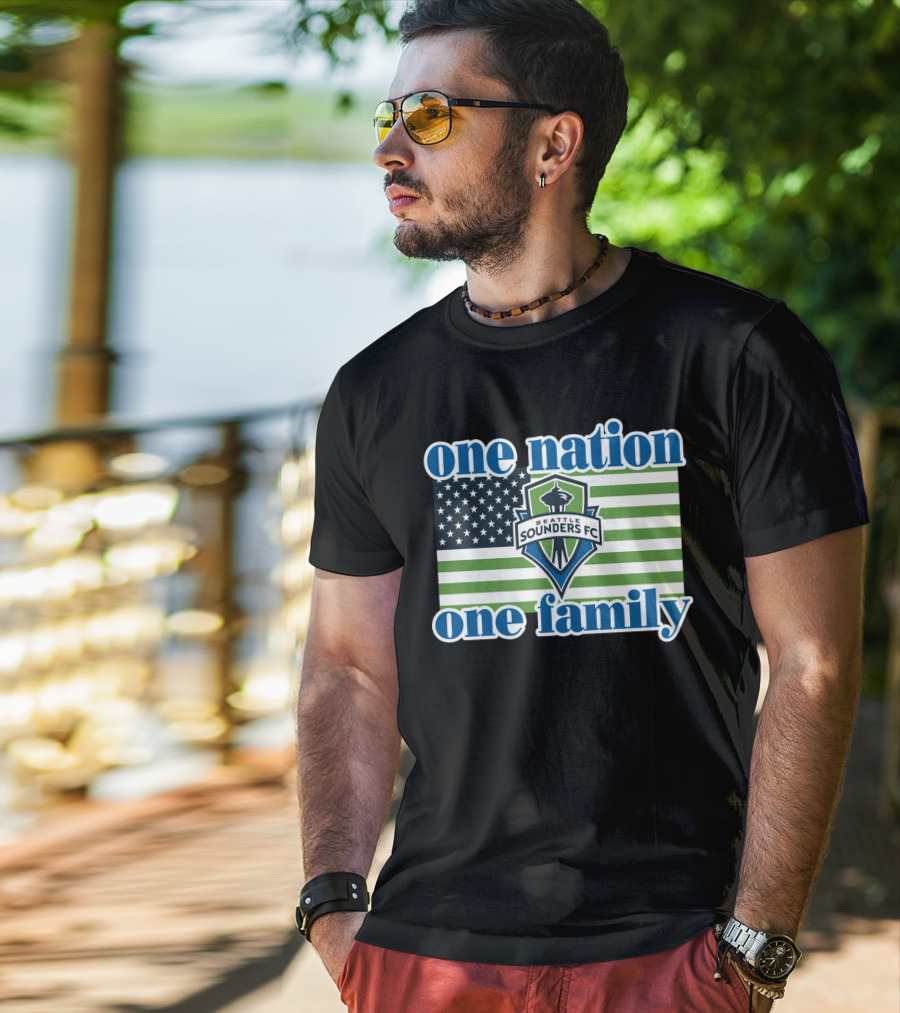 One Nation One Family Seattle Sounders Fc American Flag T-Shirt