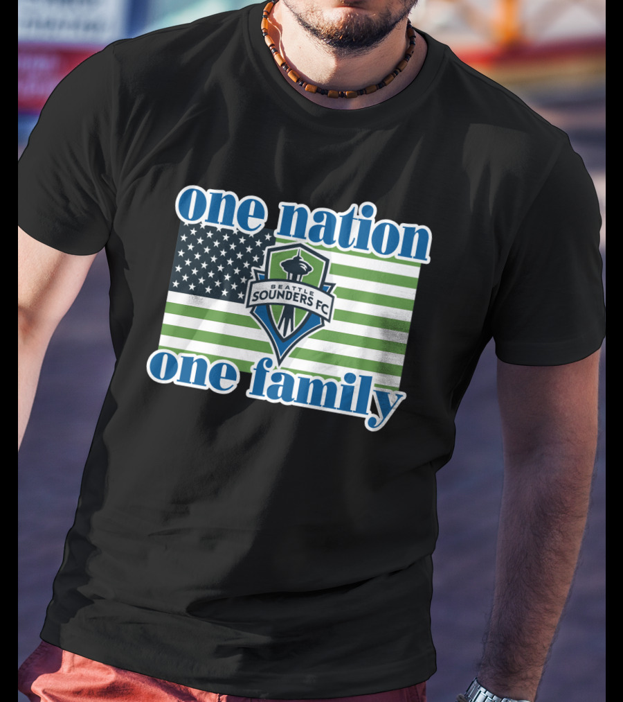One Nation One Family Seattle Sounders Fc American Flag T-Shirt