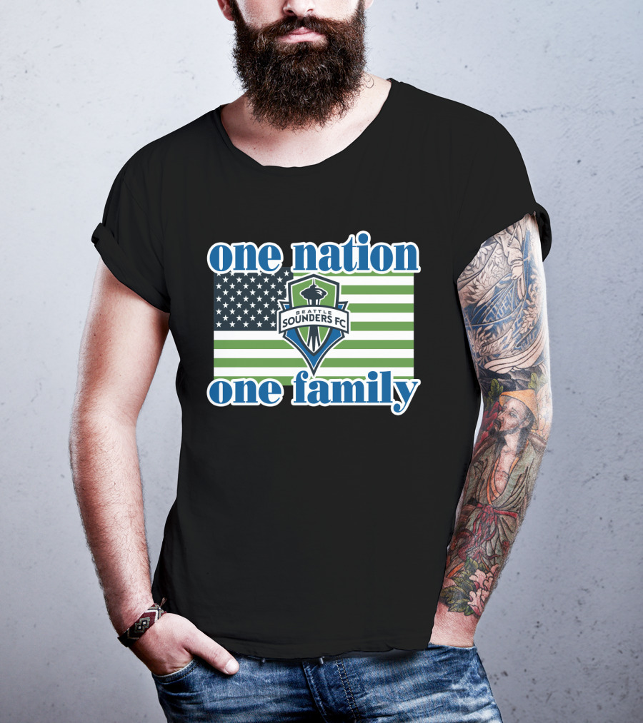 One Nation One Family Seattle Sounders Fc American Flag T-Shirt