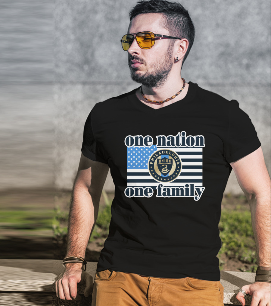 Philadelphia Union One Nation One Family Flag T-Shirt