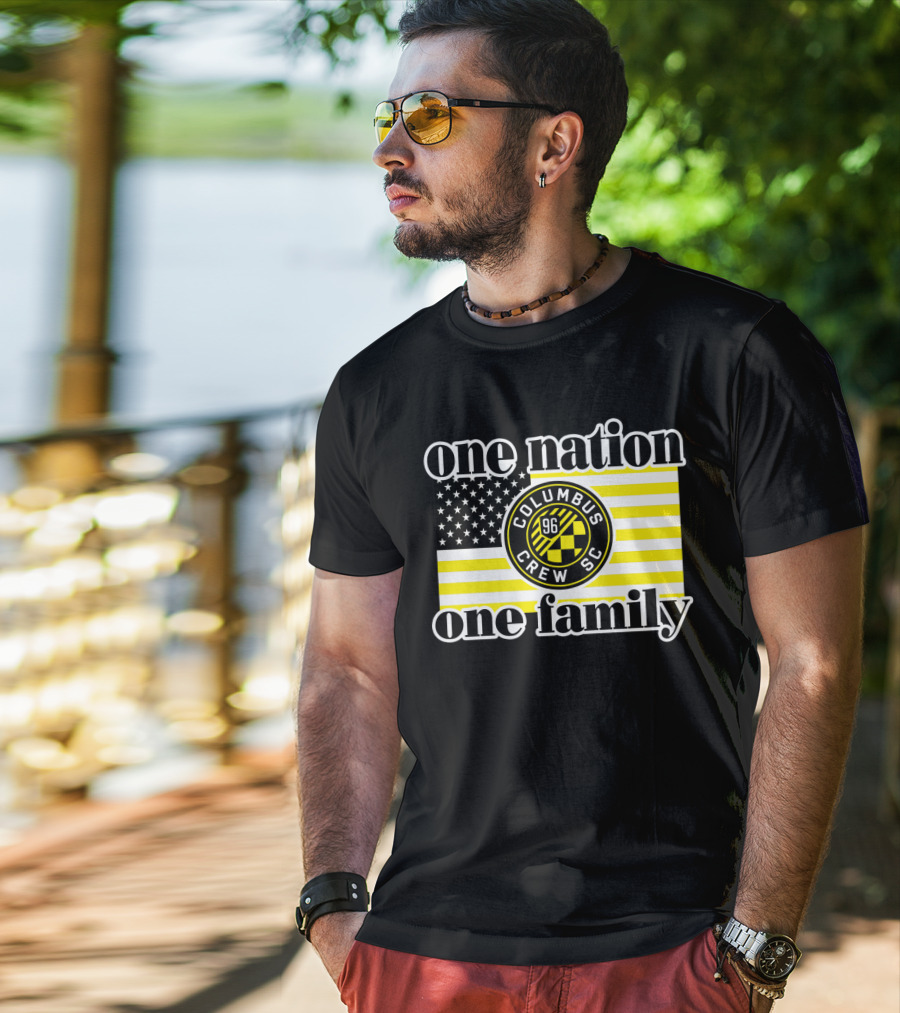 One Nation One Family Columbus Crew Sc 96 American Flag T-Shirt