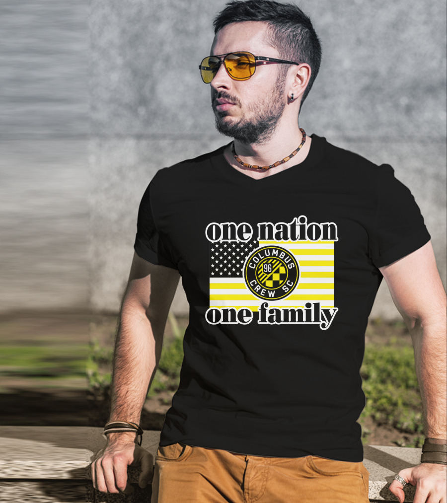 One Nation One Family Columbus Crew Sc 96 American Flag T-Shirt