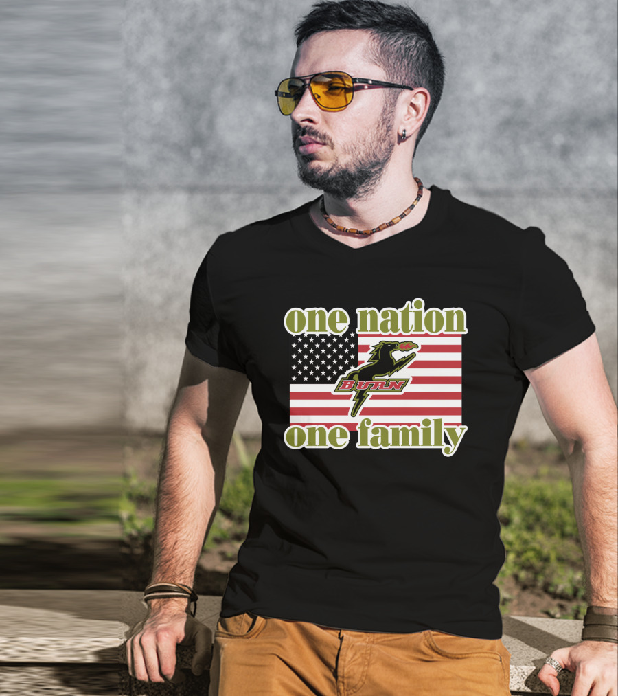 One Nation One Family Dallas Burn Flag T-Shirt